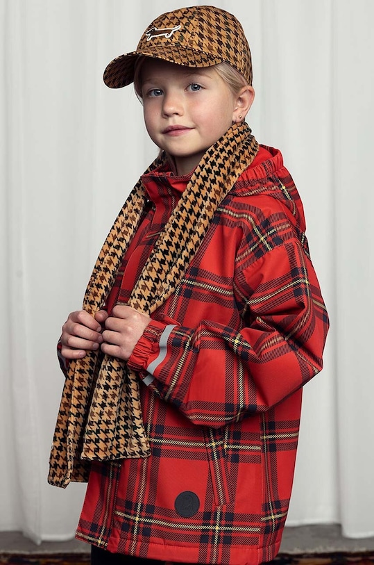 Mini Rodini szalik bawełniany dziecięcy Dog wzorzyste beżowy 2476012713