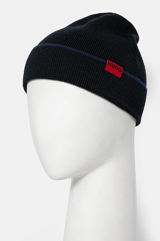 Akcesoria HUGO czapka i szalik wełniany Zaschel Set 50517757 granatowy