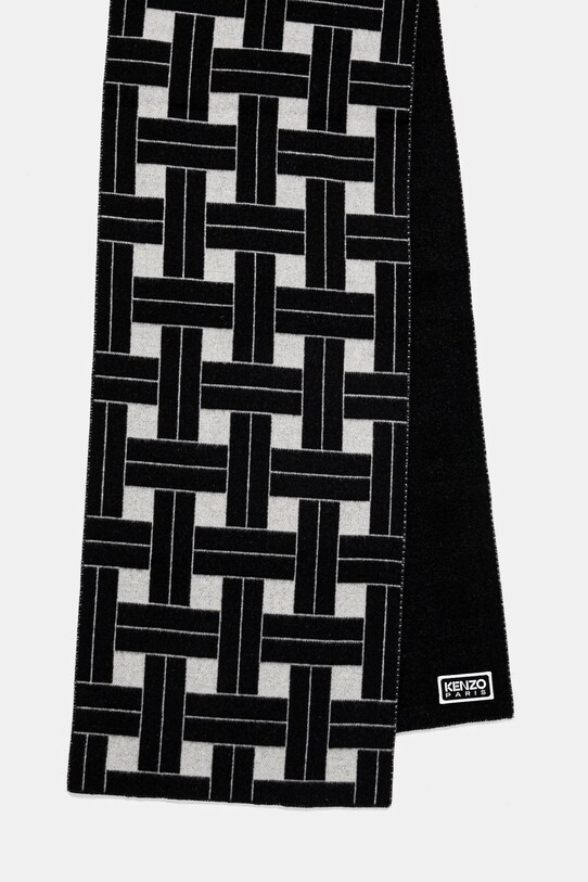Kratki vuneni šal Kenzo Large Reversible Scarf FE68EU013JEB.02 crna AW24