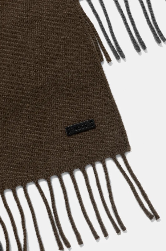 BOSS szalik wełniany Naster_35*180 50517218 zielony AW25