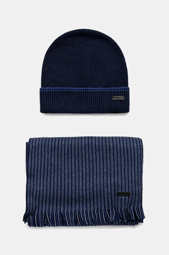 Sada s příměsí vlny BOSS s příměsí vlny námořnická modř 50522438