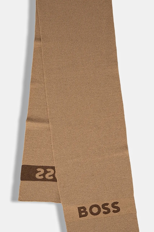 Шарф з домішкою вовни BOSS 50524391 бежевий AW24