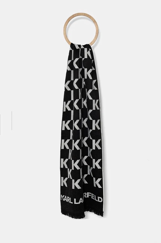 Karl Lagerfeld szalik z domieszką wełny czarny 544135.805001