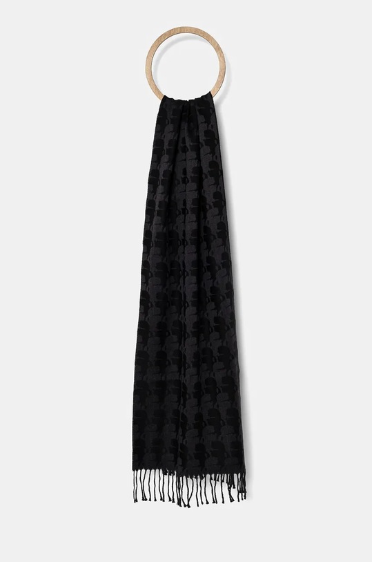 Karl Lagerfeld szalik wełna czarny 544132.805001