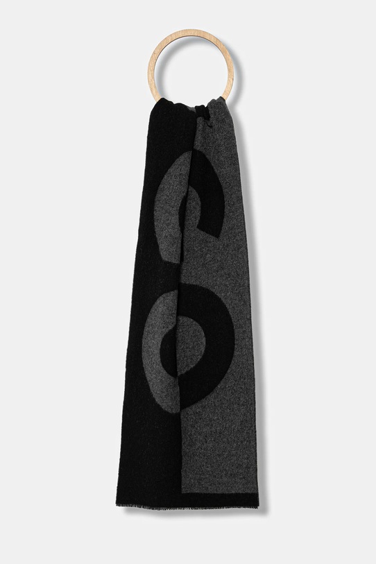 HUGO eșarfă cu lână cu modele negru 50524767