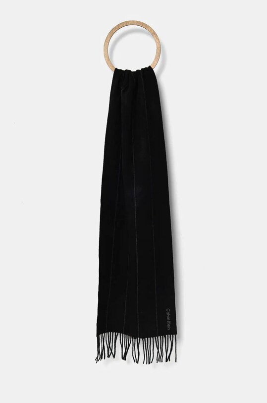 Calvin Klein esarfa de lana uni negru K50K512375