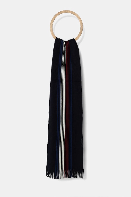 Šátek z vlněné směsi Tommy Hilfiger s příměsí vlny námořnická modř AM0AM12833