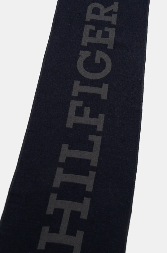 Tommy Hilfiger szalik wełniany AM0AM12838 granatowy AW24