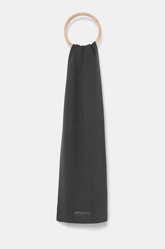 Tommy Hilfiger szalik bawełniany bawełna szary AM0AM12840