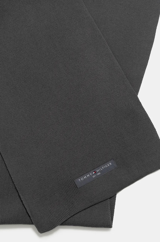 Tommy Hilfiger szalik bawełniany AM0AM12840 szary AW24