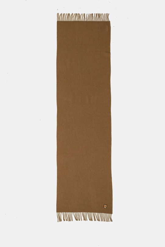 Аксессуары Шерстяной шарф Maison Kitsuné Bold Fox Head Double Face NM06201WA0018 коричневый