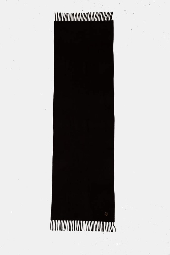 Αξεσουάρ Μάλλινο κασκόλ Maison Kitsuné Bold Fox Head Double Face NM06201WA0018 καφέ
