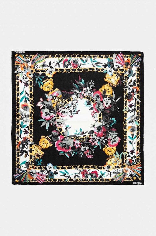 Moschino apaszka jedwabna tkanina czarny M3103.3566