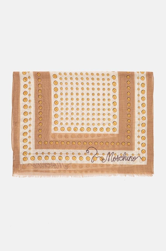 Moschino szal wełniany M3130.3379 brązowy AW24