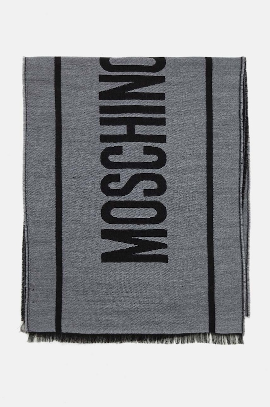 Vlněná šála Moschino M5791.50229 šedá AW24