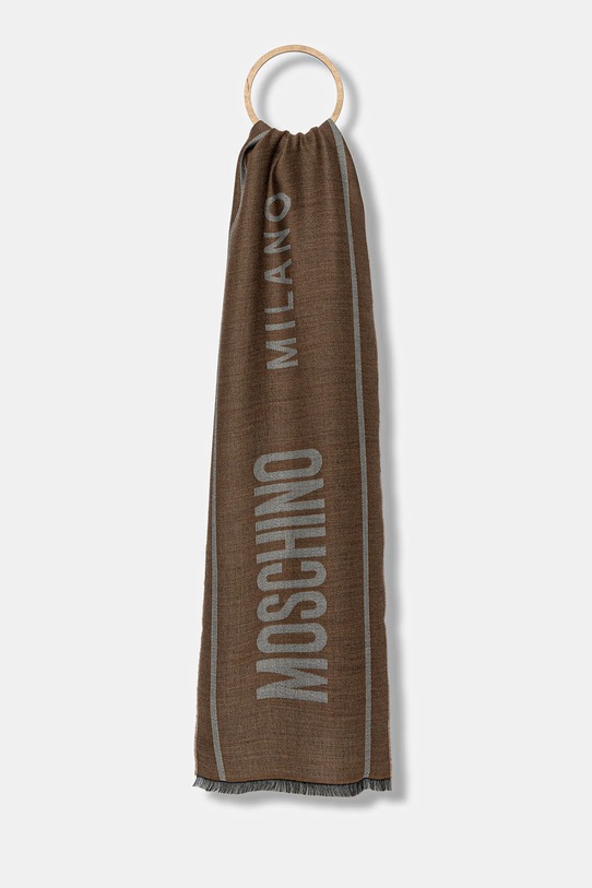 Moschino szalik wełniany tkanina brązowy M5791.50229