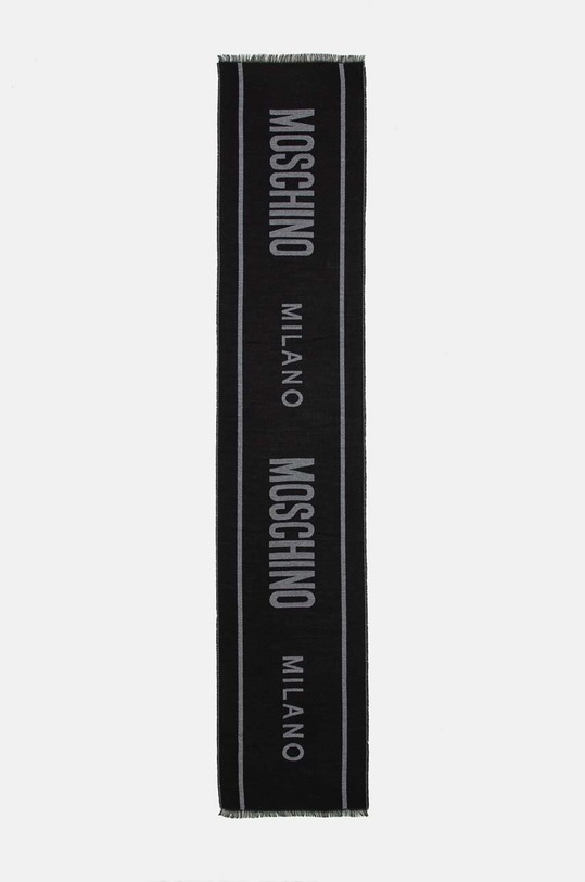 Moschino szalik wełniany wełna czarny M5791.50229