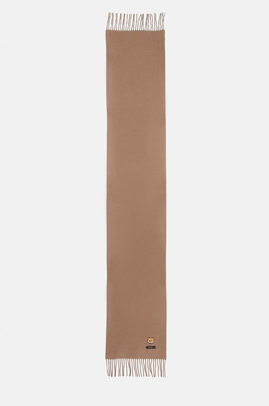 Moschino szalik wełniany wełna brązowy M5783.50124