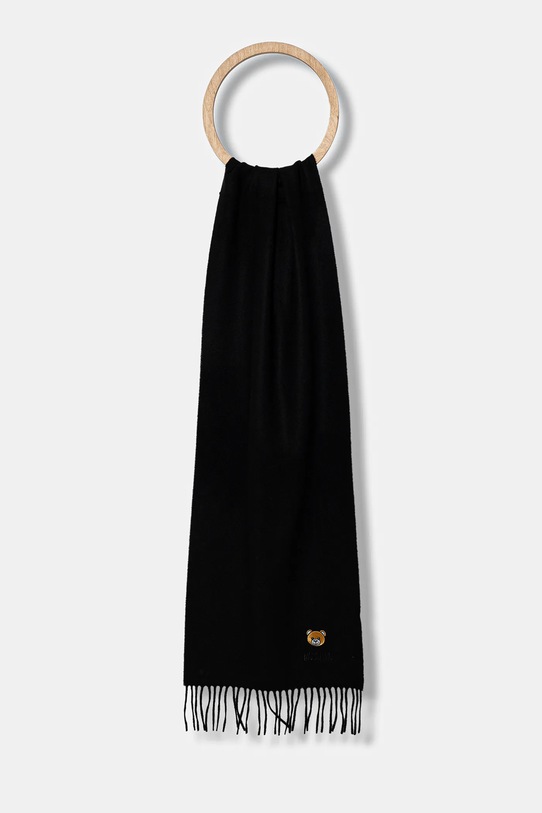 Moschino szalik wełniany tkanina czarny M5783.50124