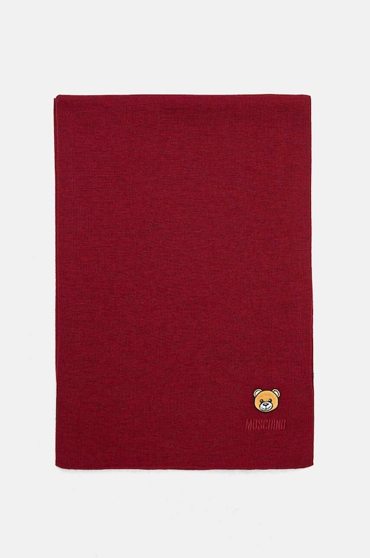 Moschino szalik wełniany M3139.30620 bordowy AW24