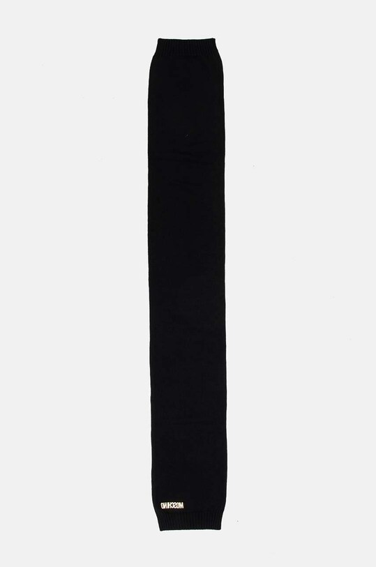 Moschino szalik wełniany aplikacja czarny M2969.30785