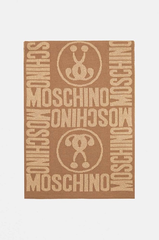 Moschino szalik z dodatkiem wełny M2966.30623 brązowy AW25