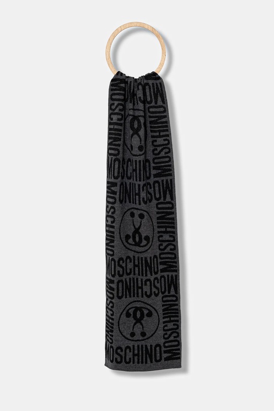 Κασκόλ με προσθήκη μαλλιού Moschino λεπτό γκρί M2966.30623