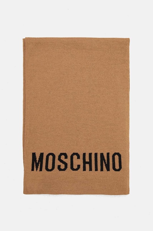Moschino szalik z domieszką wełny M3133.30718 brązowy AW24