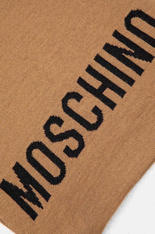Akcesoria Moschino szalik z domieszką wełny M3133.30718 brązowy