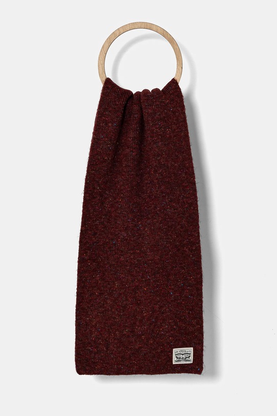 Kratki šal s primjesom vune Levi's s dodatkom vune bordo 000JB.0003