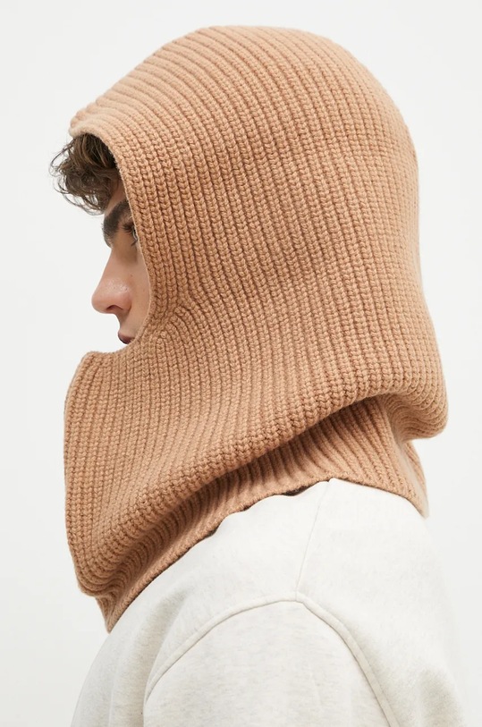 A.P.C. wool balaclava cagoule sacha WVBBR.M25070 brown