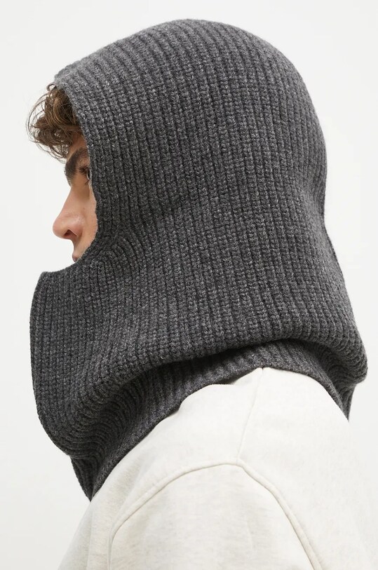 A.P.C. wool balaclava cagoule sacha WVBBR.M25070 gray