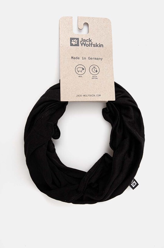 Jack Wolfskin fular împletit Merino uni negru 1906102
