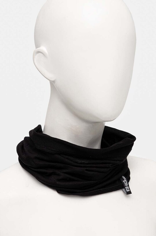 Jack Wolfskin fular împletit Merino 1906102 negru AW24