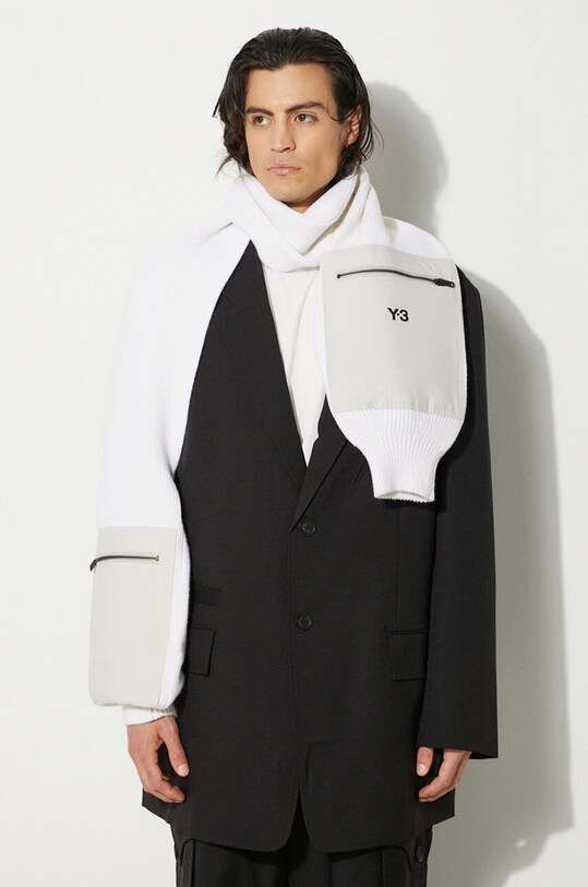 Вовняний шарф Y-3 Nylon Scarf JI6797 бежевий AW24