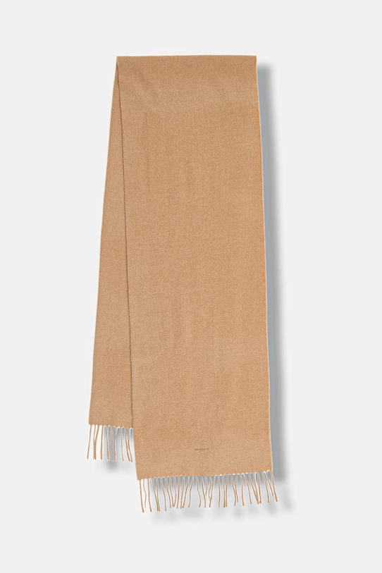 Vlněná šála Gant vlna hnědá 9920203