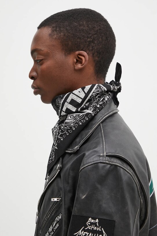 Тънък памучен шал Represent Metallica Bandana MLM801.01 черен SS25
