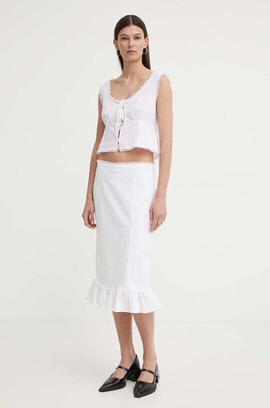 Résumé fusta din bumbac BernadetteRS Skirt 121681175 alb AW24