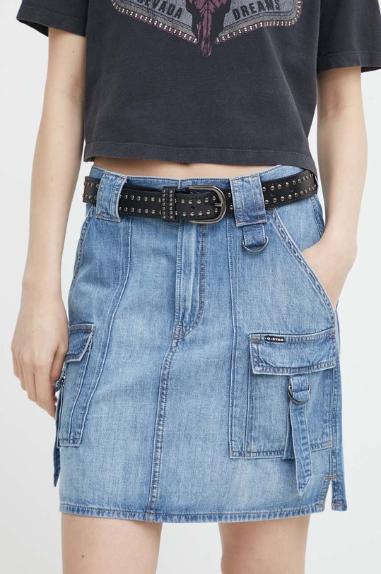 G-Star fustă din denim uni albastru D24887.D539