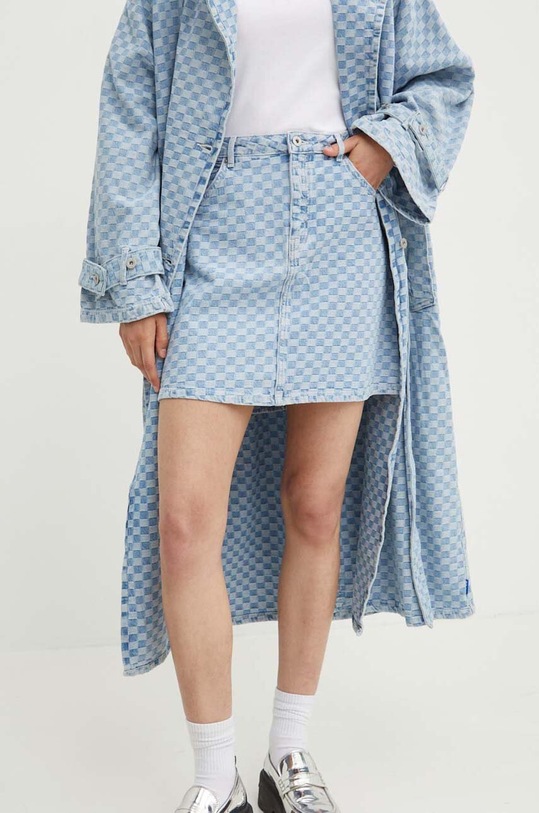 Hugo Blue fustă din denim cu modele albastru 50517259