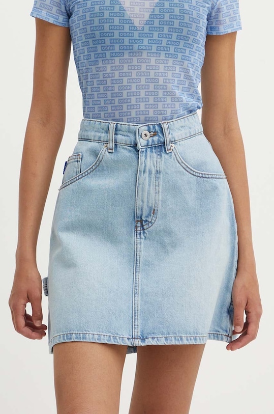 HUGO Blue spódnica jeansowa casual niebieski 50517274