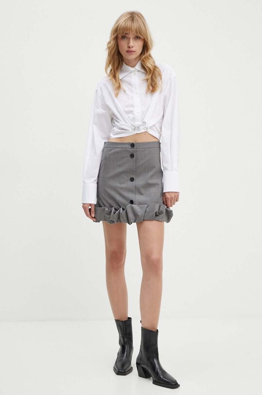 Шерстяная юбка MSGM 3741MDD22.247506 серый AW24