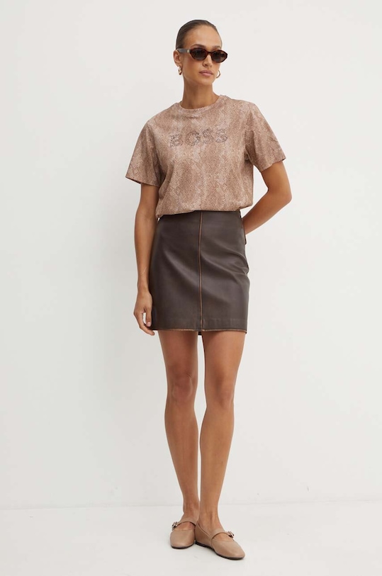 Weekend Max Mara bőr szoknya 2425406011600 barna AW24