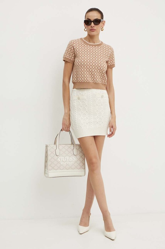 Guess fusta din amestec de lana ISABELLE W4YD58.Z37L1 bej AW24