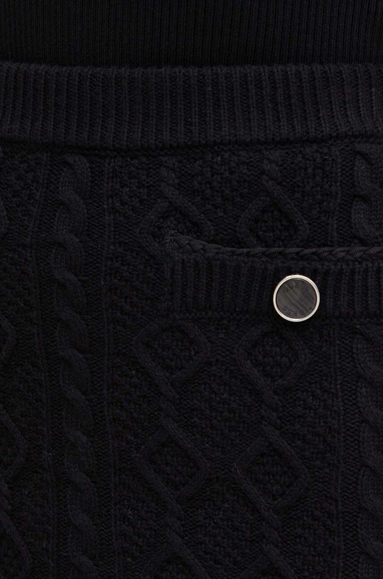 Sukně s příměsí vlny Guess ISABELLE černá W4YD58.Z37L1