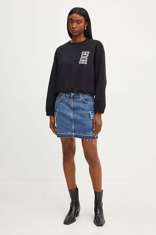 Džínová sukně Guess VIVETTE W4YD52.D5B65 modrá AW24