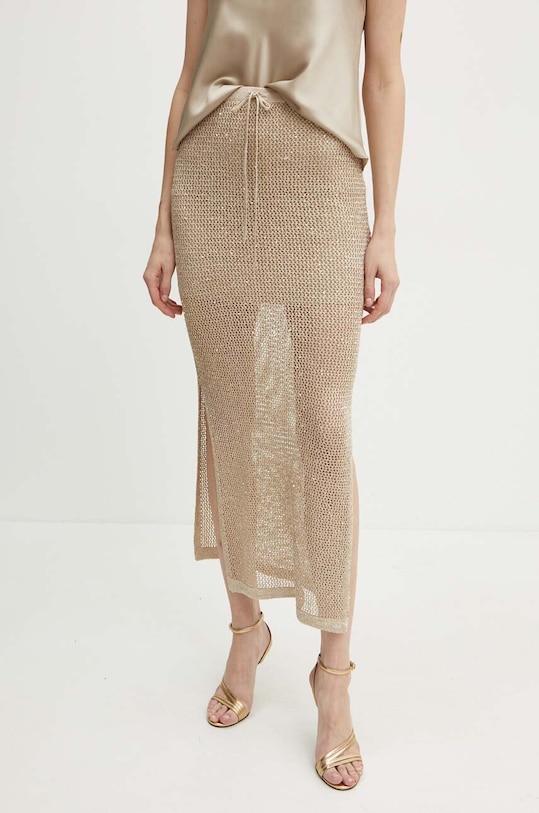 Suknja Guess MORGEN bez uzorka bež W4YD1L.Z37G0