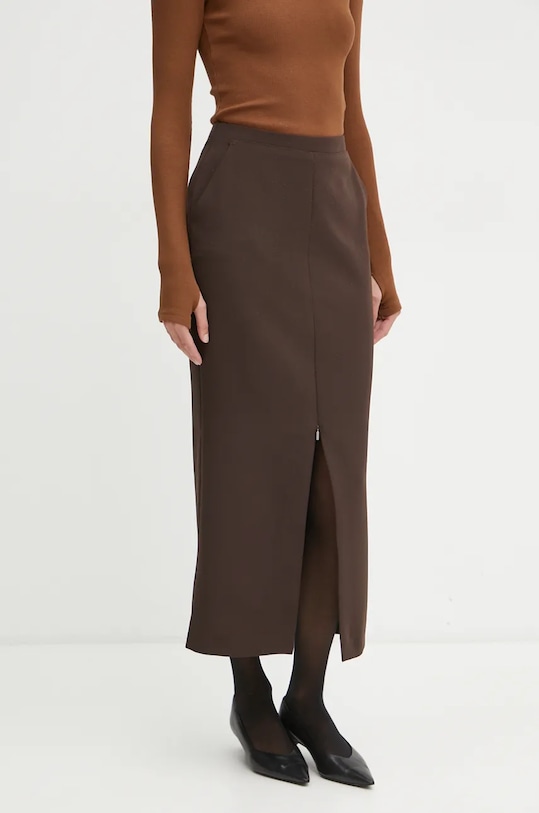 Φούστα Pinko ύφασμα καφέ 104199.A24J