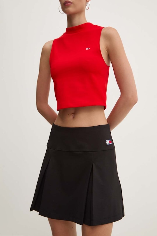 Tommy Jeans spódnica z elastanem czarny DW0DW18489