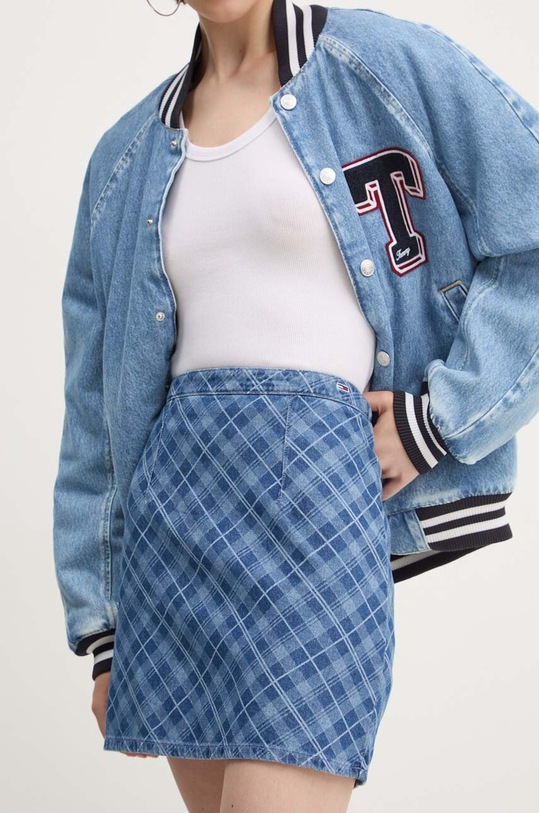 Rifľová sukňa Tommy Jeans rifľovina modrá DW0DW19237